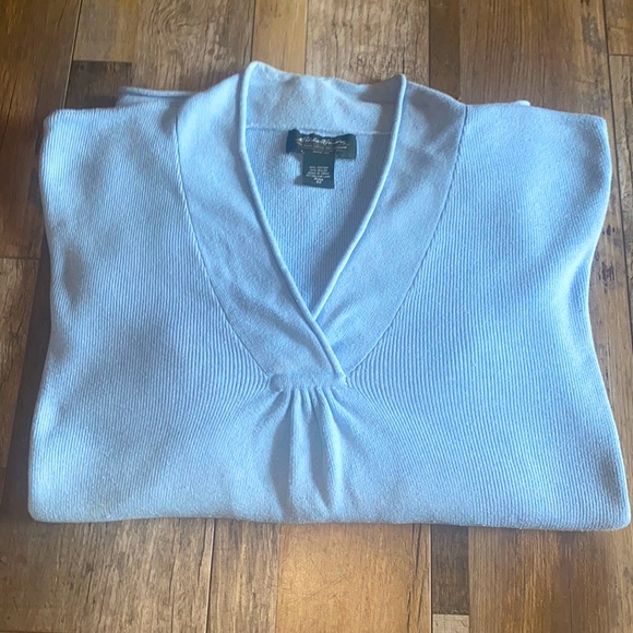 Eddie Bauer Sweaters - Eddie Bauer, plus size 2X, pale blue, v-neck sweater